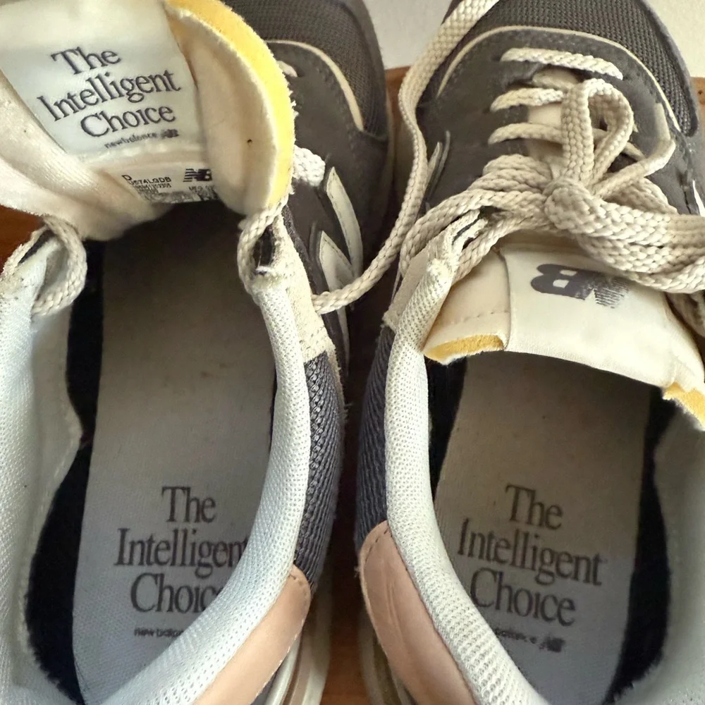 New Balance Gray and Cream Sneakers - Picture 6 of 7